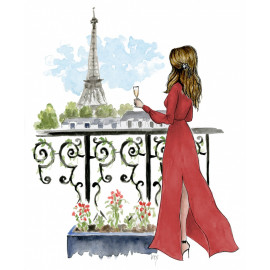 Parisian Girl Brunette (Print)